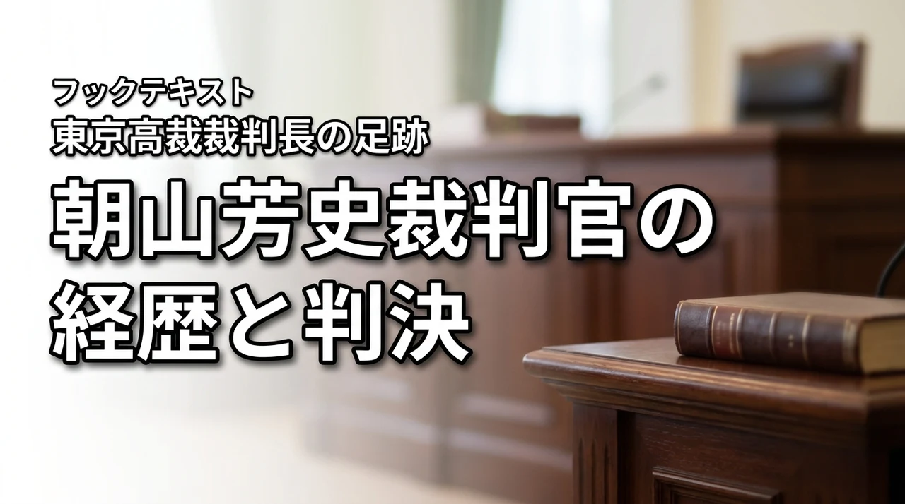 朝山芳史はどんな裁判官だった？東京高裁裁判長時代の経歴と主な判決